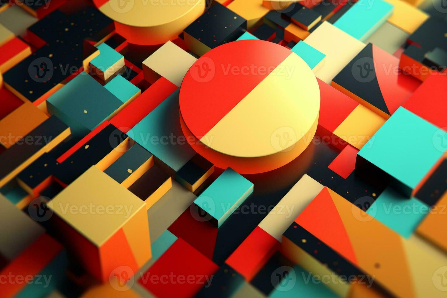 3D Render Colorful Retro Vintage Abstract Remix Design Background generative AI photo