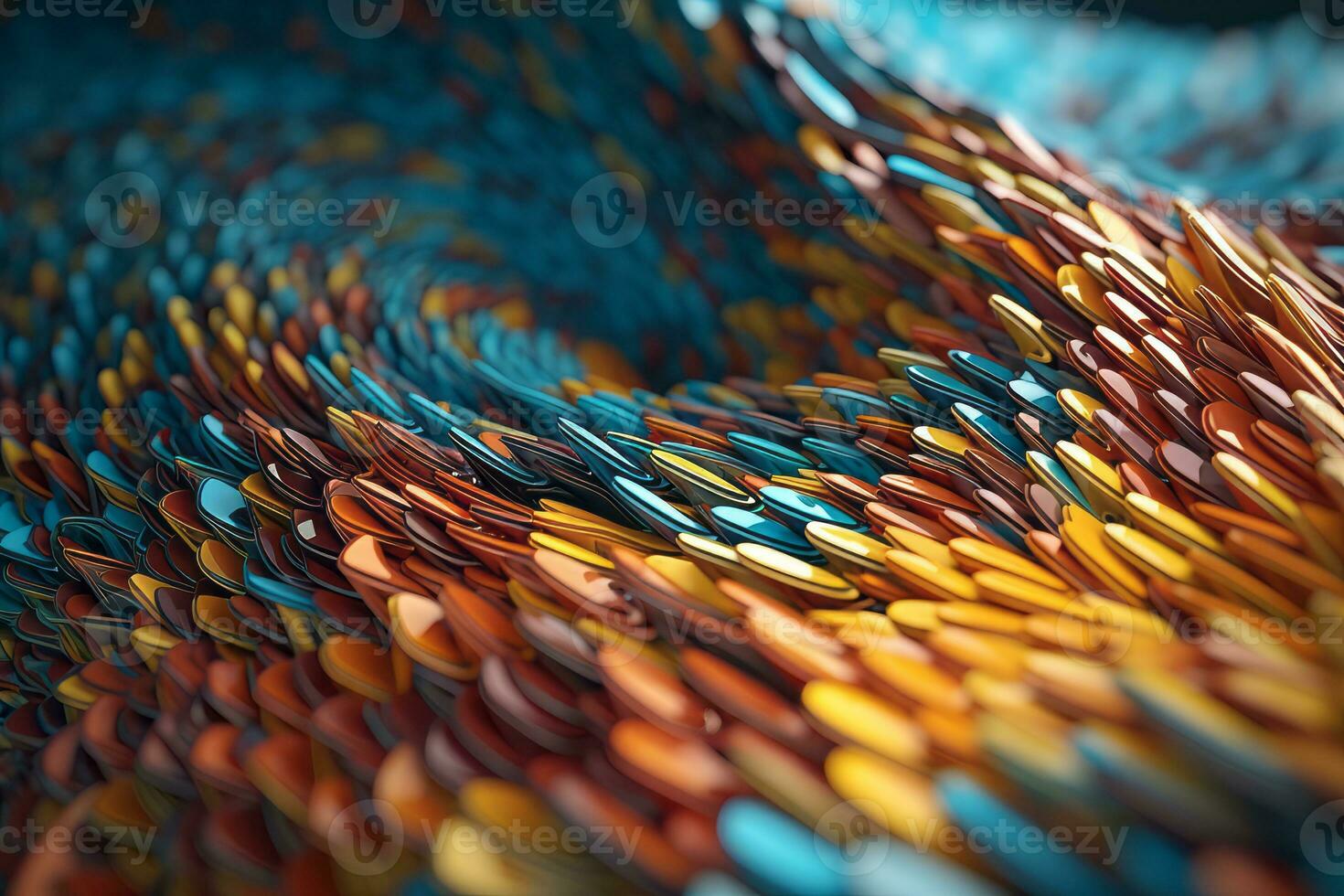 3D Render Dynamic Glossy Abstract Flowing Glitch Texture Design Background generative AI photo