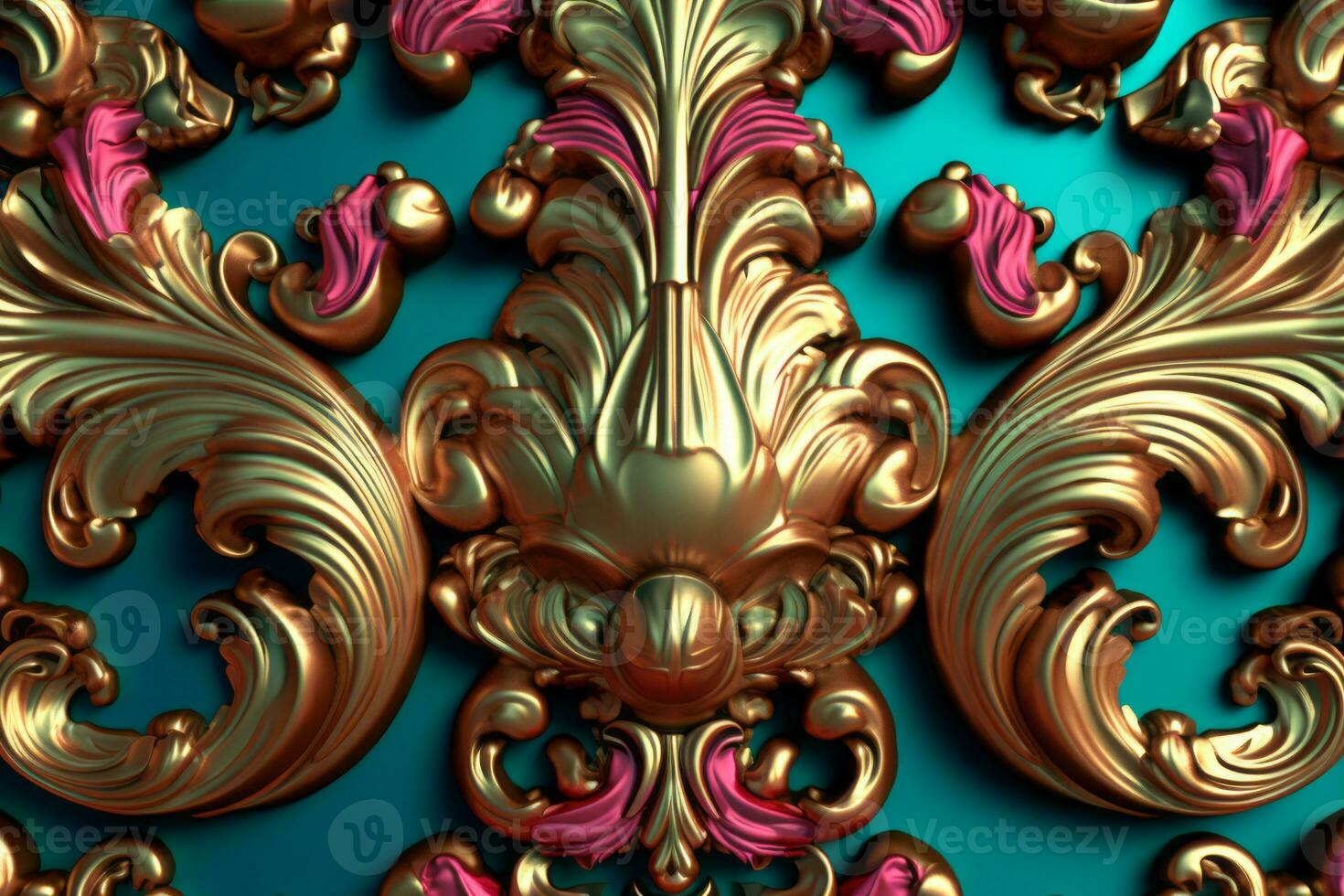 3D Render Intricate Baroque Unique Texture Background generative AI photo