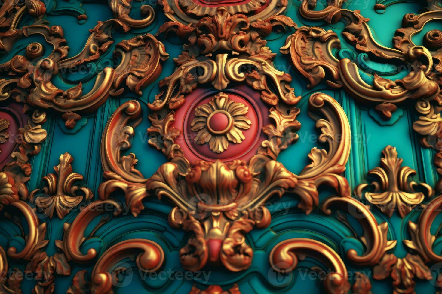 3D Render Intricate Baroque Unique Texture Background generative AI photo