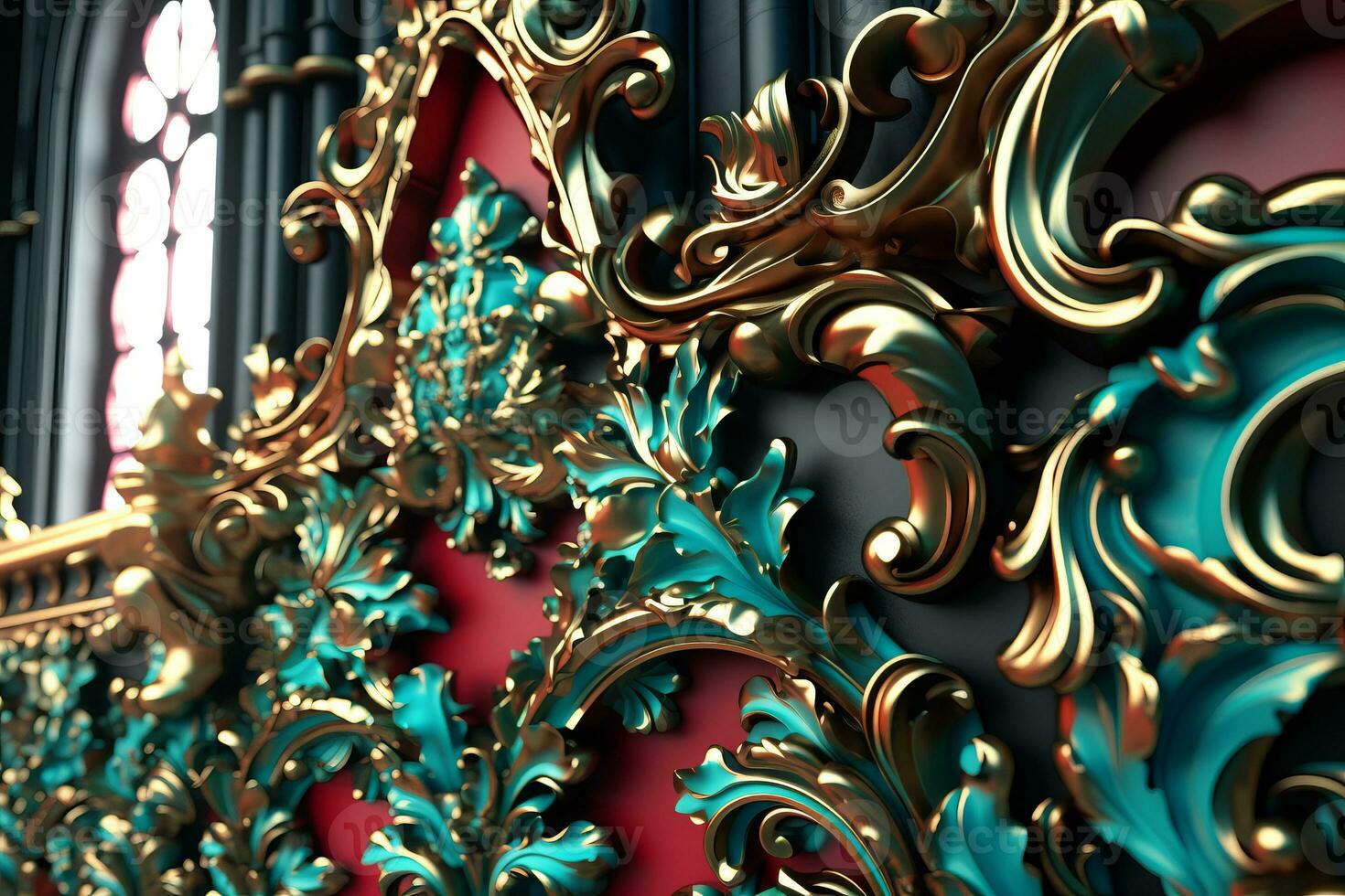 3D Render Intricate Baroque Unique Texture Background generative AI photo