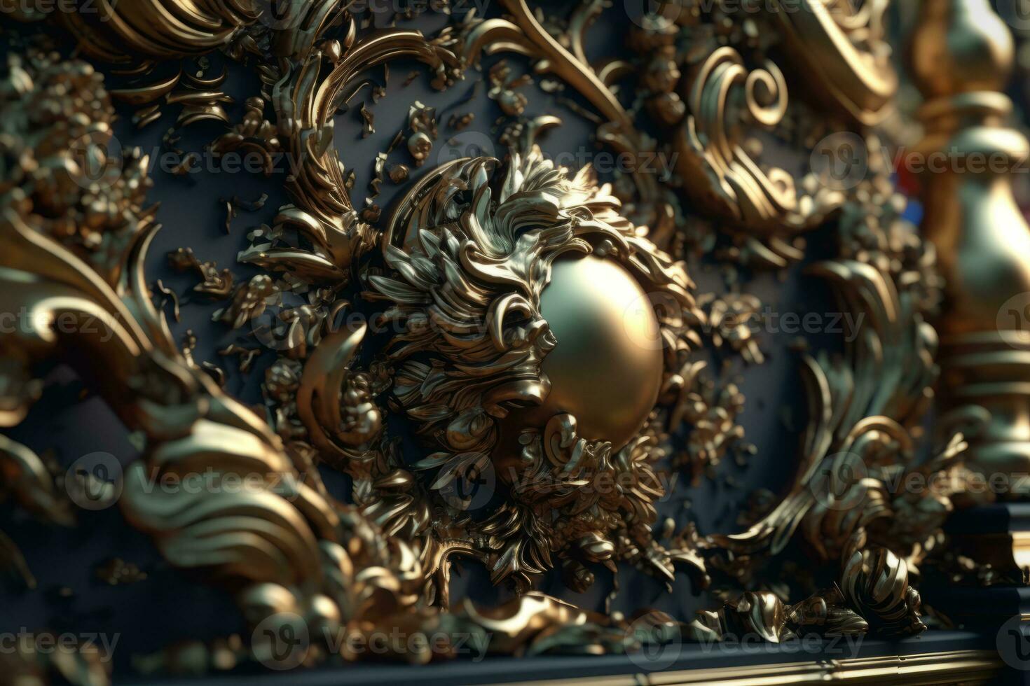 3D Render Intricate Baroque Unique Texture Background generative AI photo