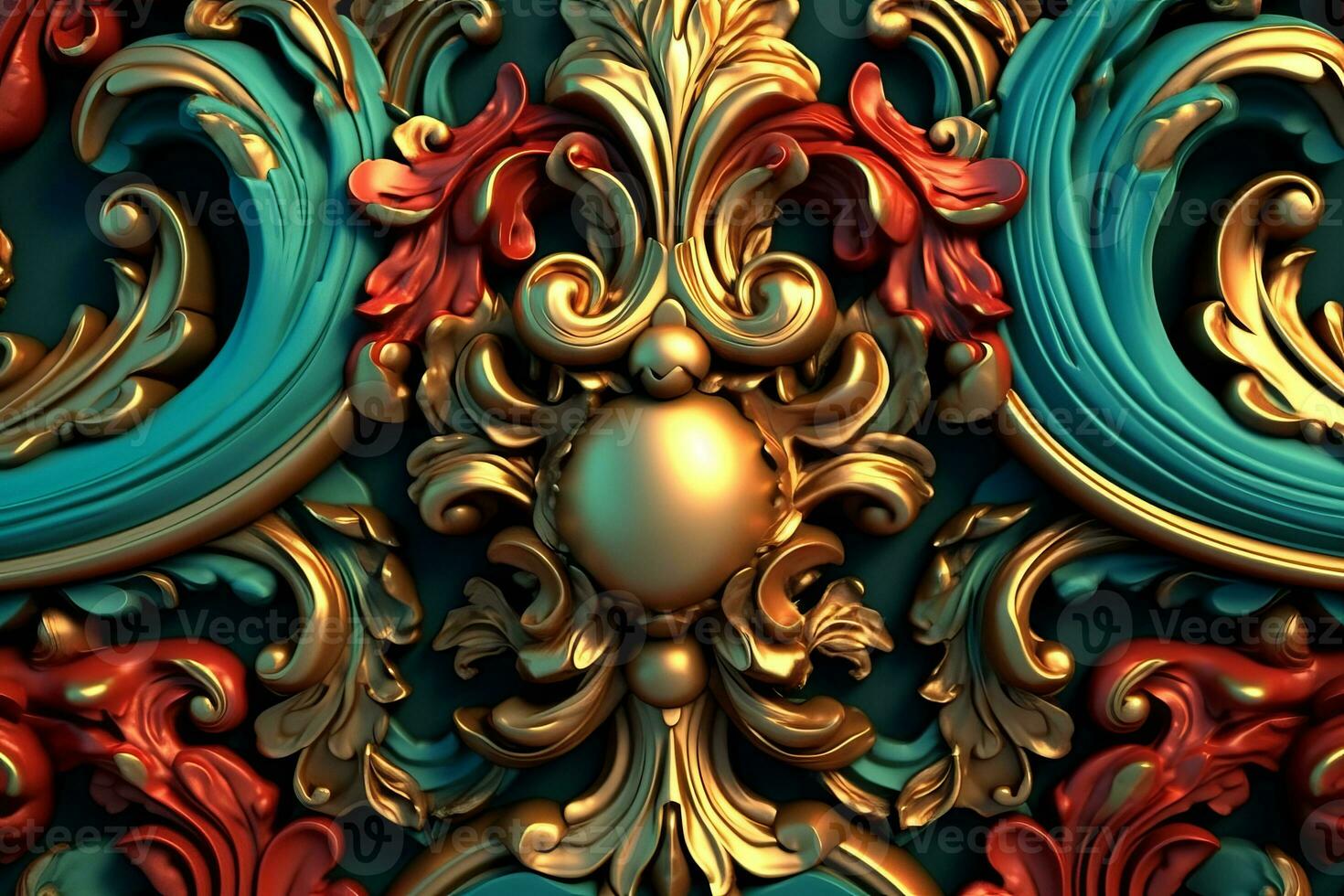 3D Render Intricate Baroque Unique Texture Background generative AI photo