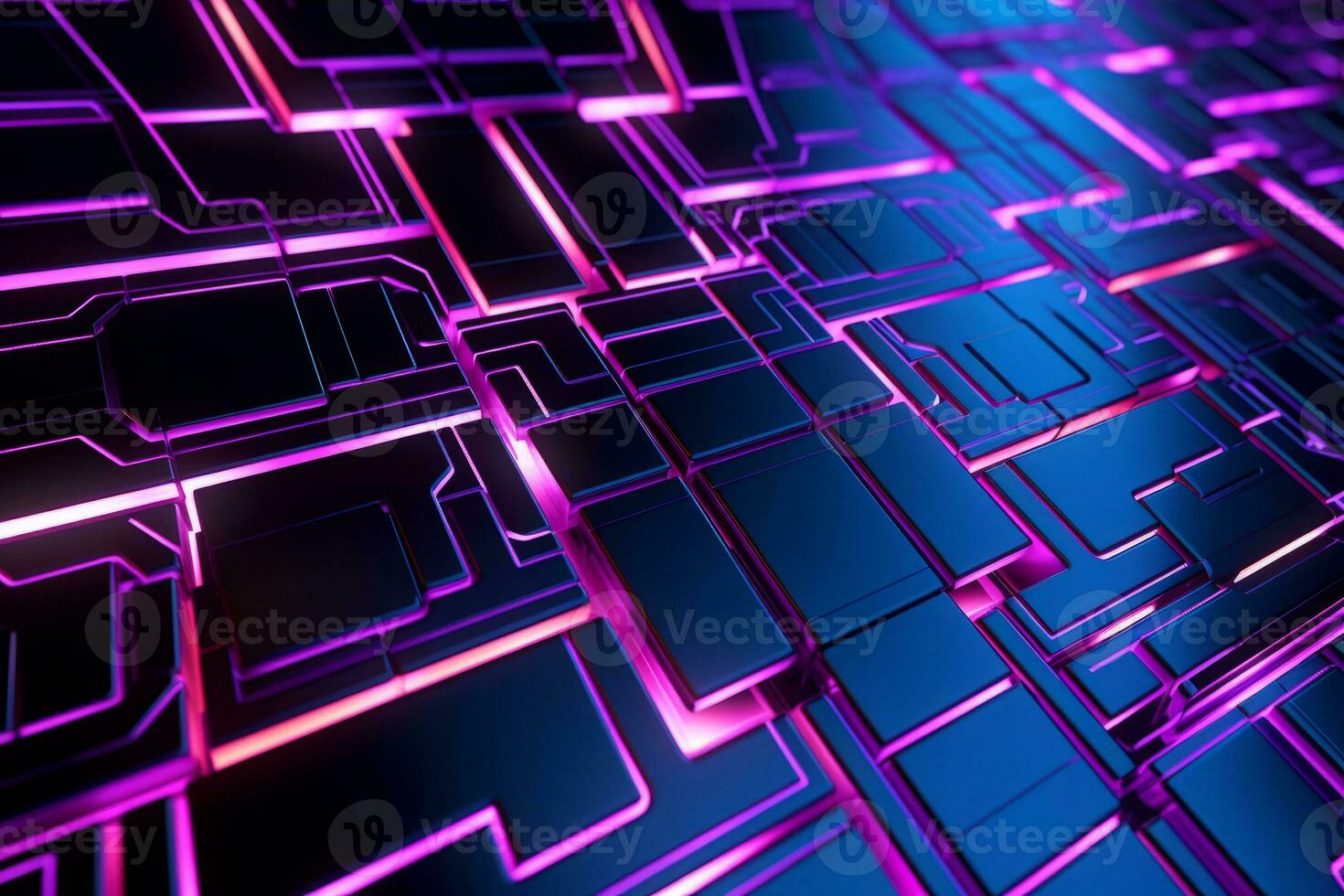 3D Render of a Glowing Cyber Texture Abstract Background generative AI photo