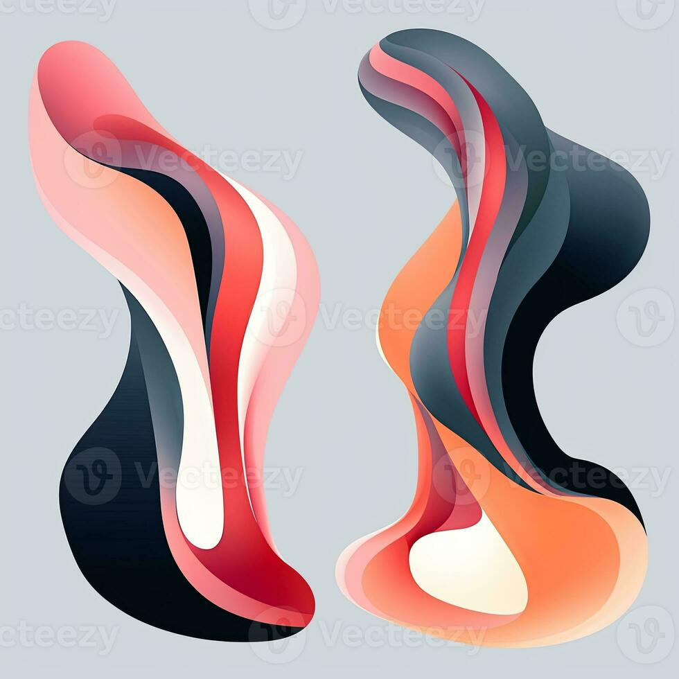 Abstract Organic Fluid Artistic Graphic Design generative AI photo