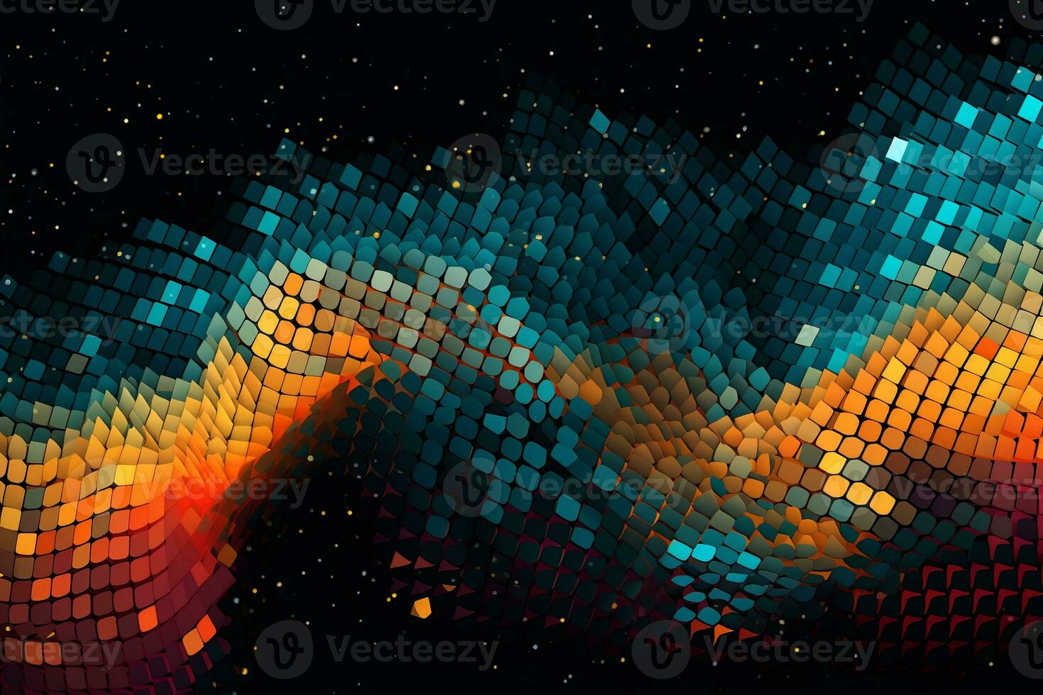 Abstract Wave Mesh Point Cloud Array Background Design generative AI photo