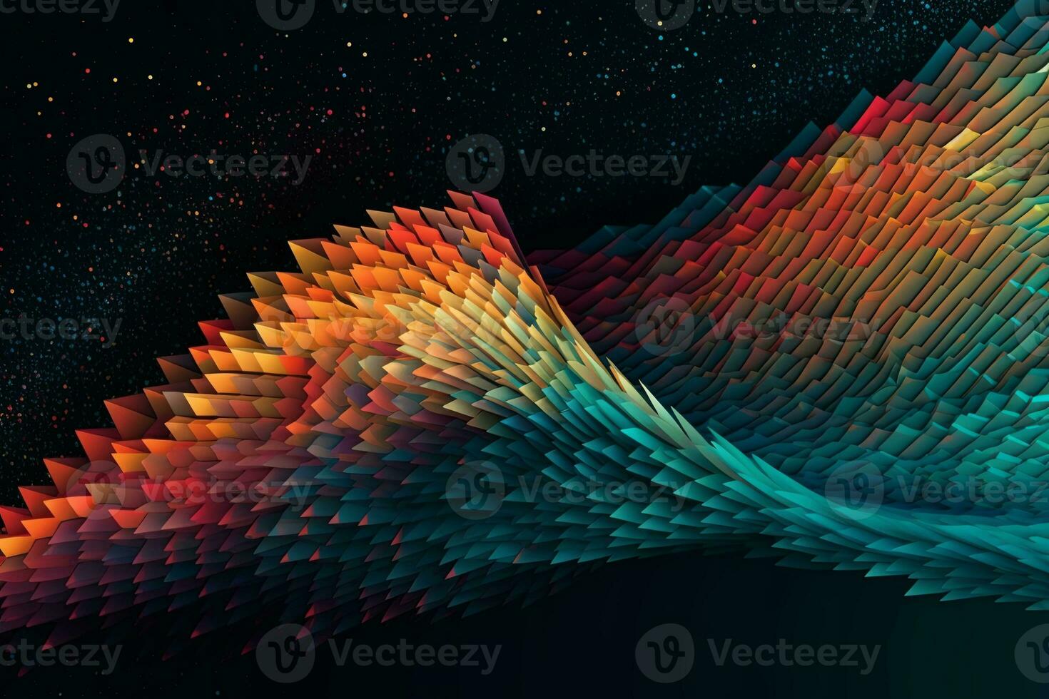 Abstract Wave Mesh Point Cloud Array Background Design generative AI photo
