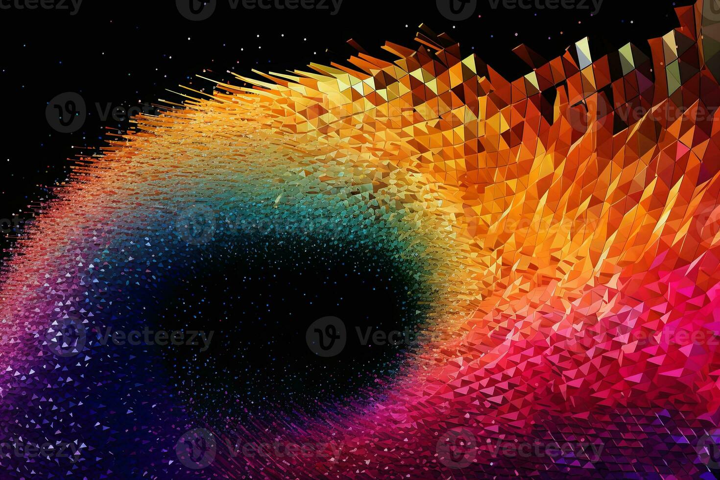 Abstract Wave Mesh Point Cloud Array Background Design generative AI photo