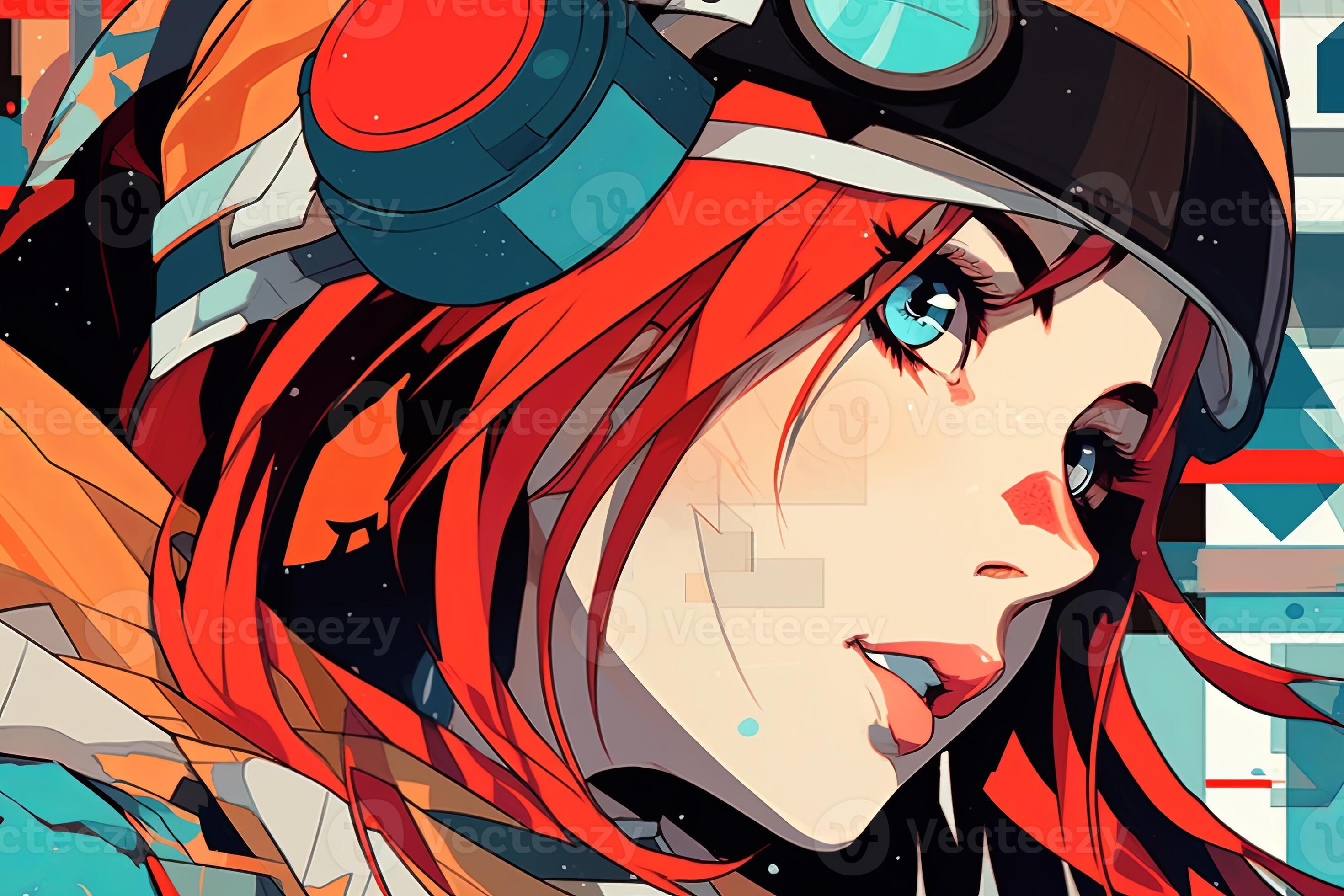 Anime Themed Retro Remixed Abstract Hybrid Background Design generative