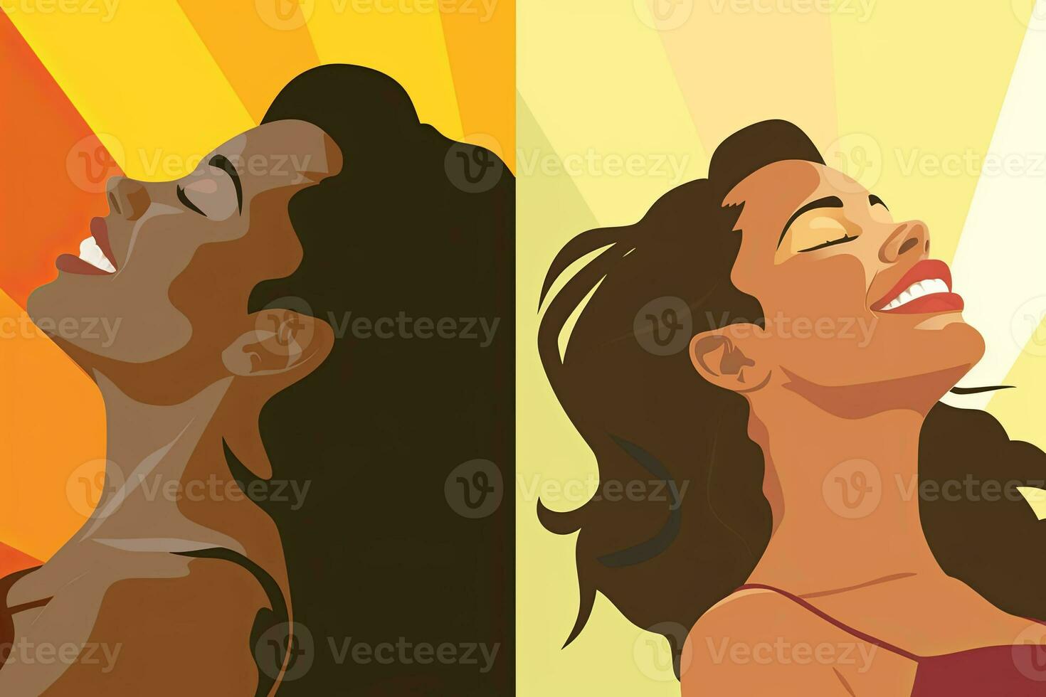 Bold Sleek Graphical Minimalist Female Profile Design generative AI photo