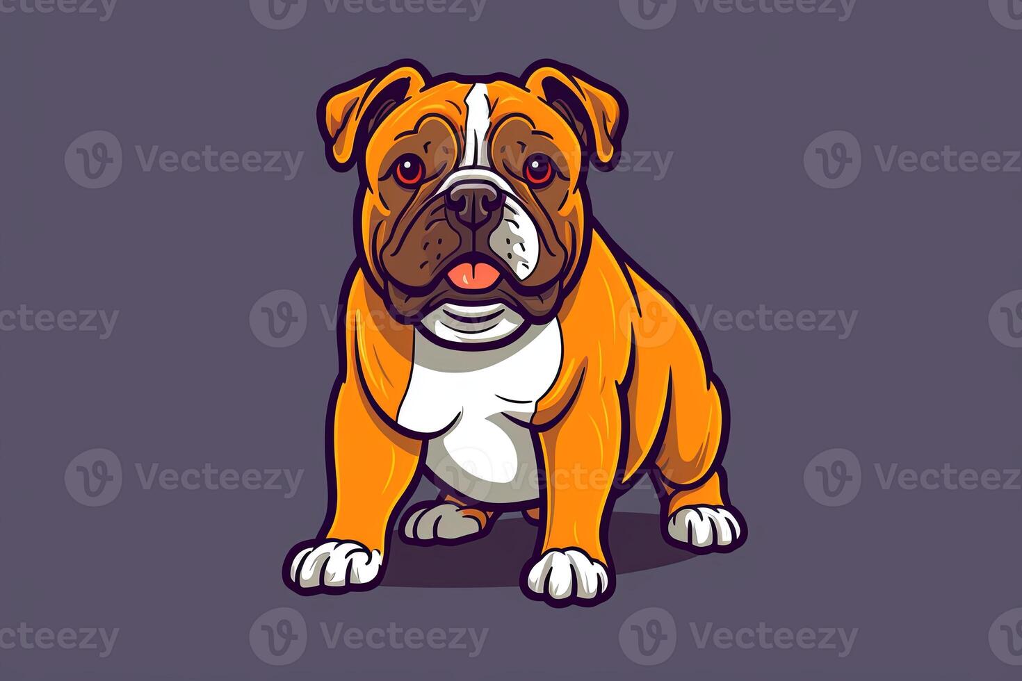 Bulldog Graphic Illustration on a Monochrome Background generative AI