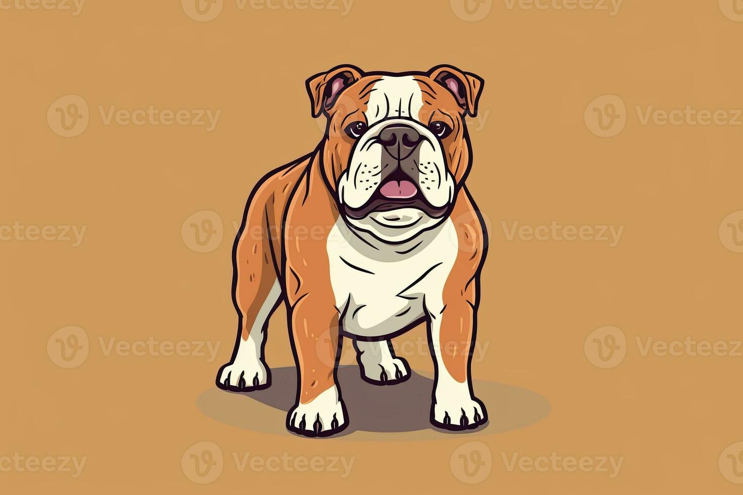 Bulldog Graphic Illustration on a Monochrome Background generative AI photo