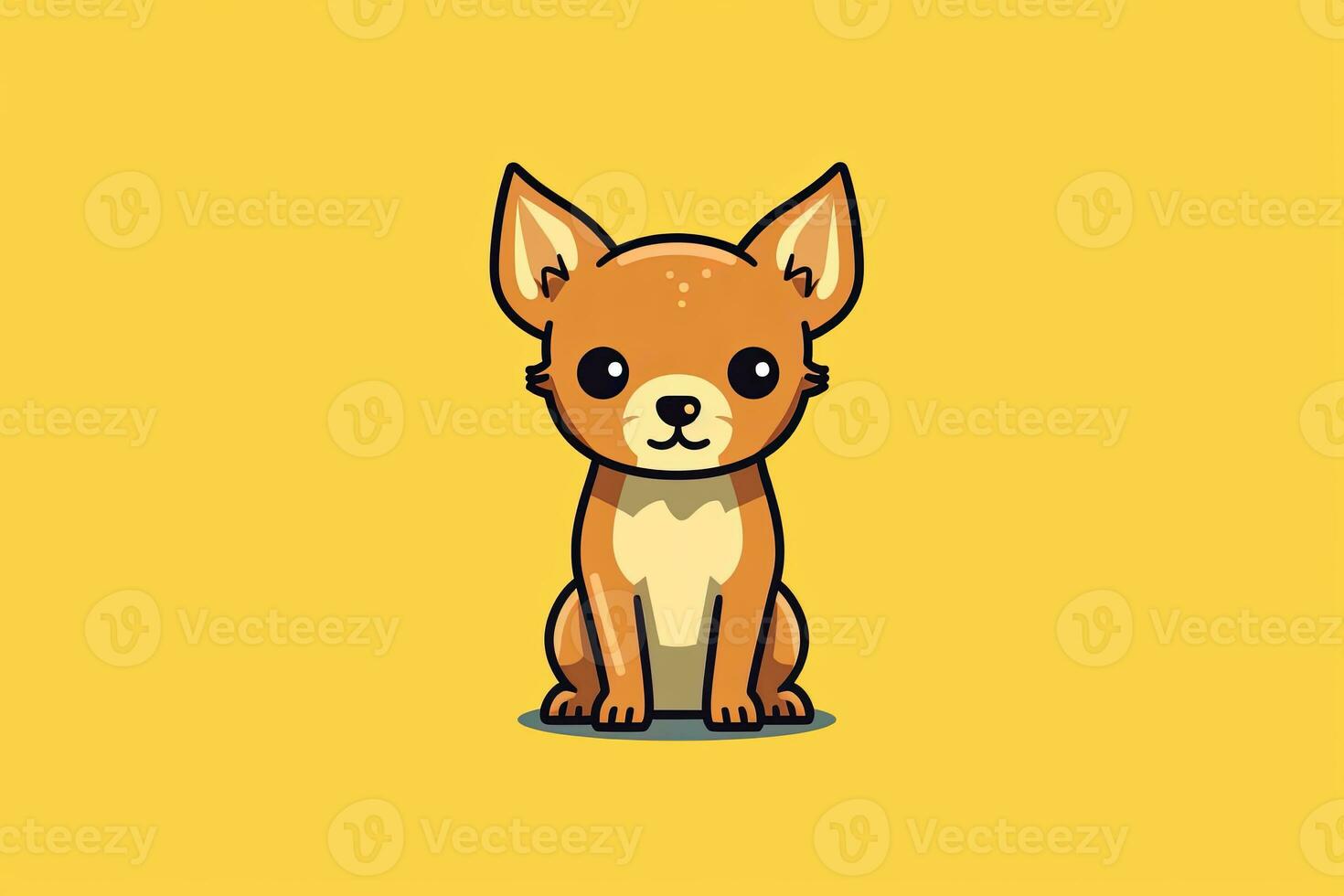 Chihuahua Dog Graphic Illustration Isolated on a Monochrome Background generative AI photo