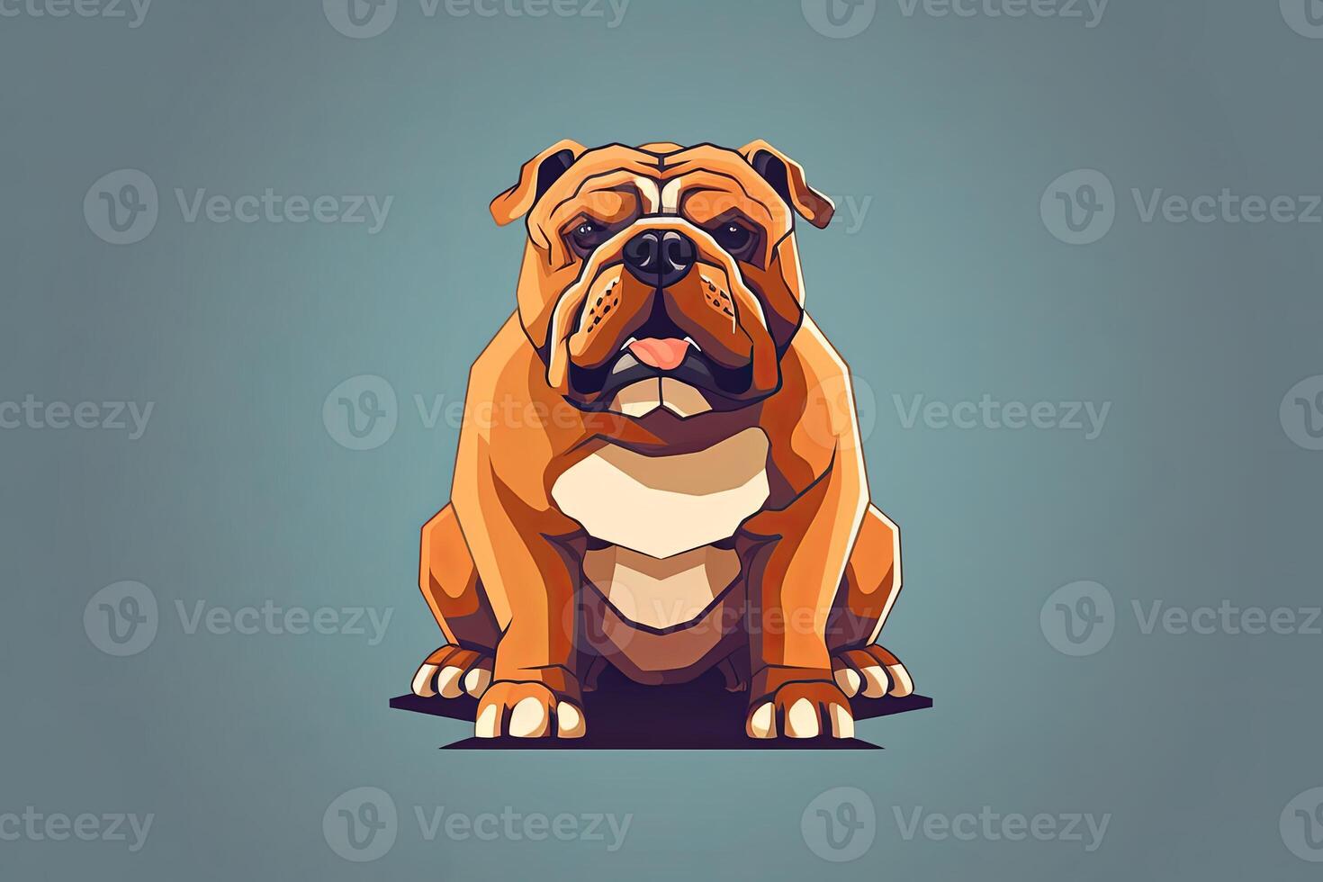 Bulldog Graphic Illustration on a Monochrome Background generative AI photo