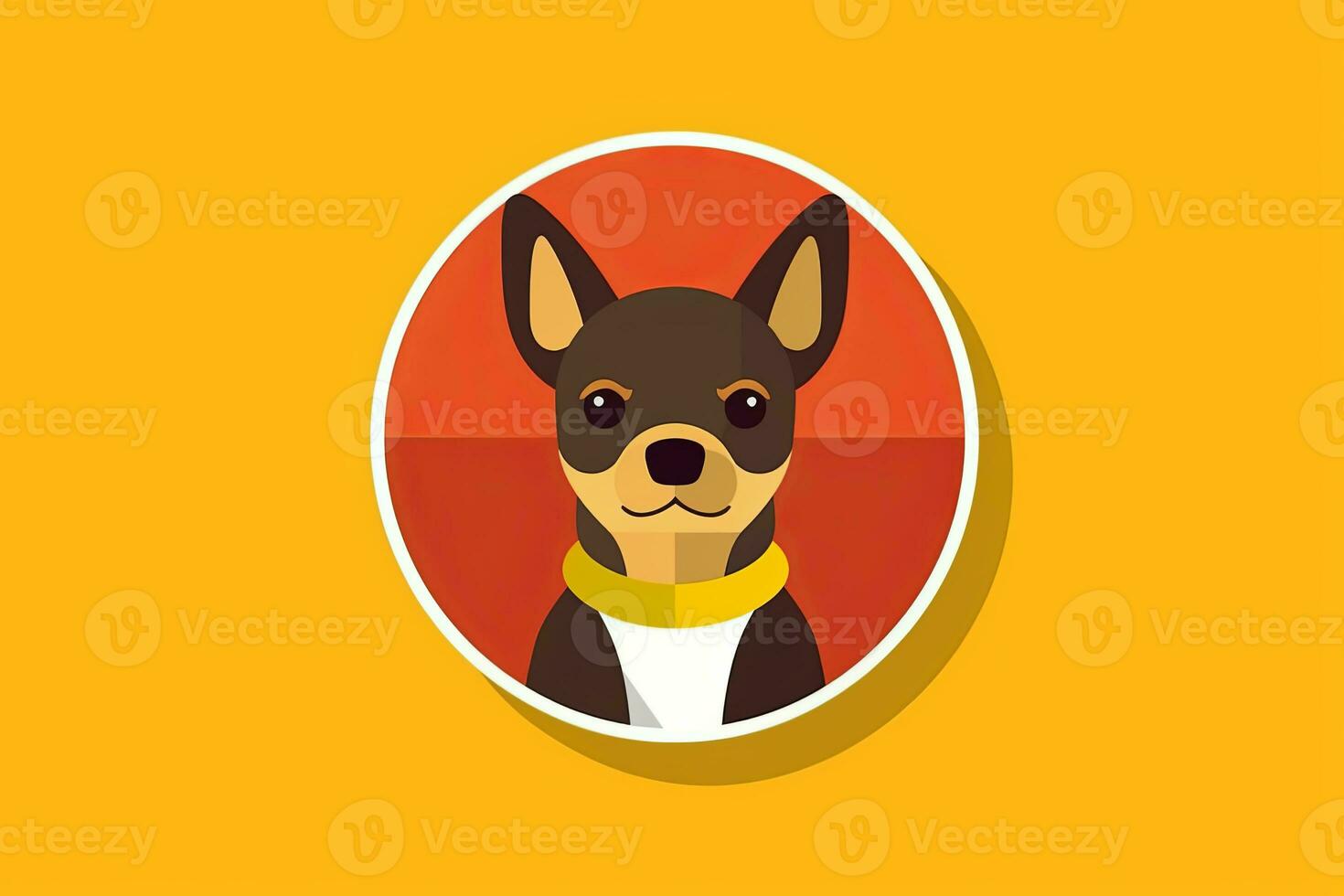 Chihuahua Dog Graphic Illustration Isolated on a Monochrome Background generative AI photo