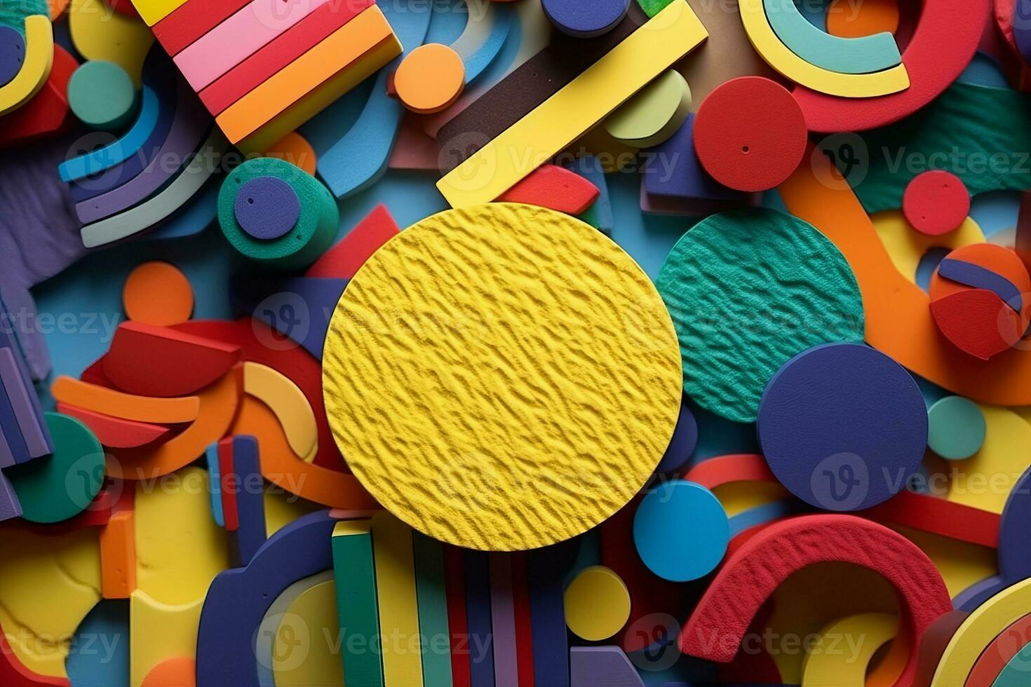 Colorful Abstract Claymation Geometric Design Background generative AI photo