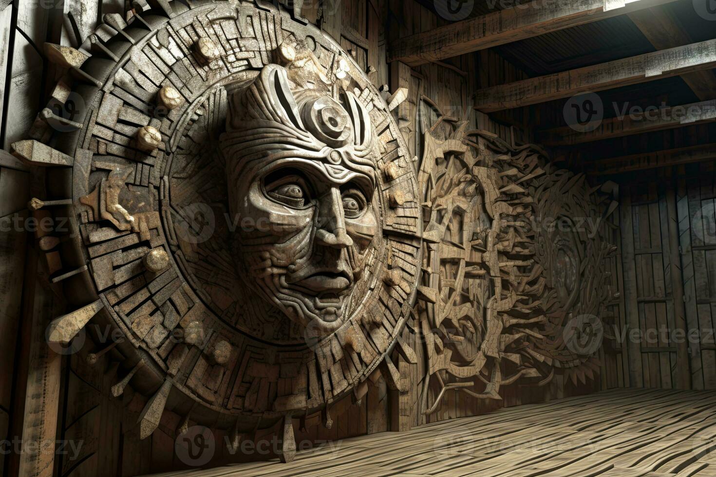 Cryptic Bizarre Dark Monster Skeleton Background with Otherworldly Design 3D Render generative AI photo
