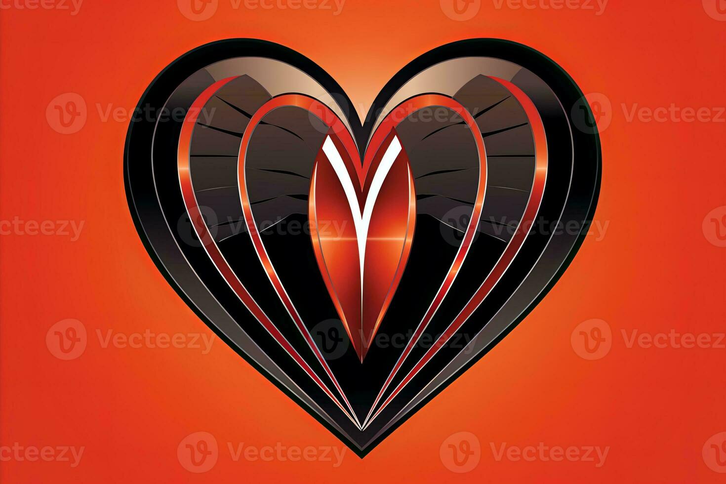 Diverse and Unique Minimalistic Sleek and Defined Heart Design Graphic generative AI photo