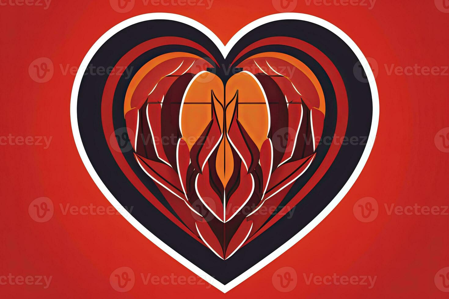 Diverse and Unique Minimalistic Sleek and Defined Heart Design Graphic generative AI photo