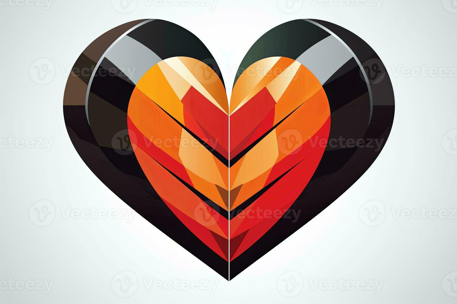 Diverse and Unique Minimalist Sleek and Defined Heart Design Graphic generative AI photo