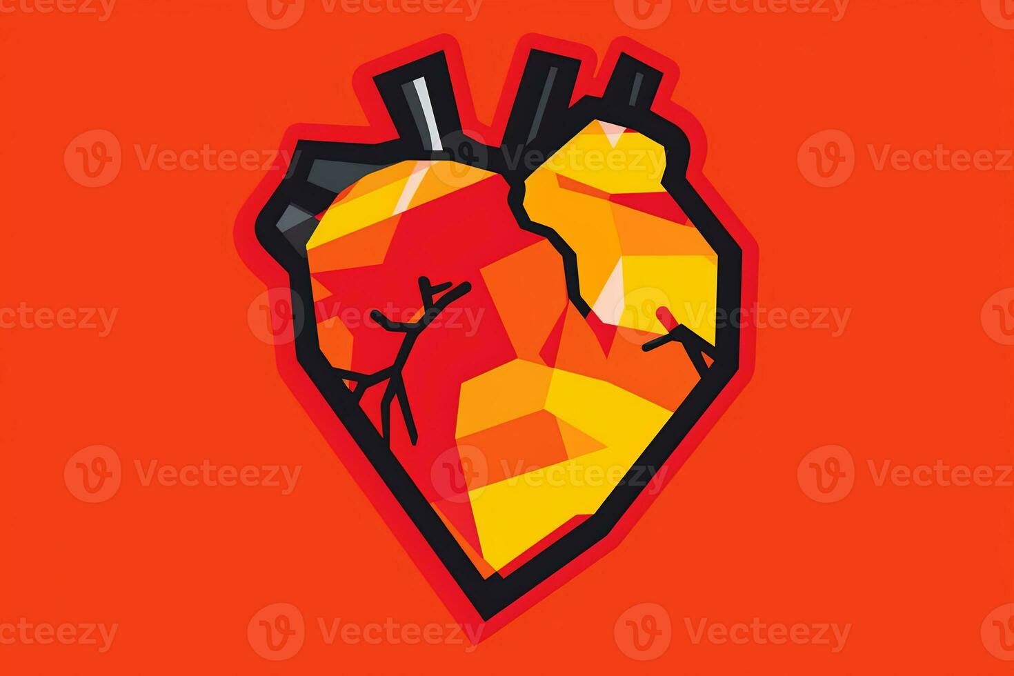 Diverse and Unique Minimalist Sleek and Defined Heart Design Graphic generative AI photo