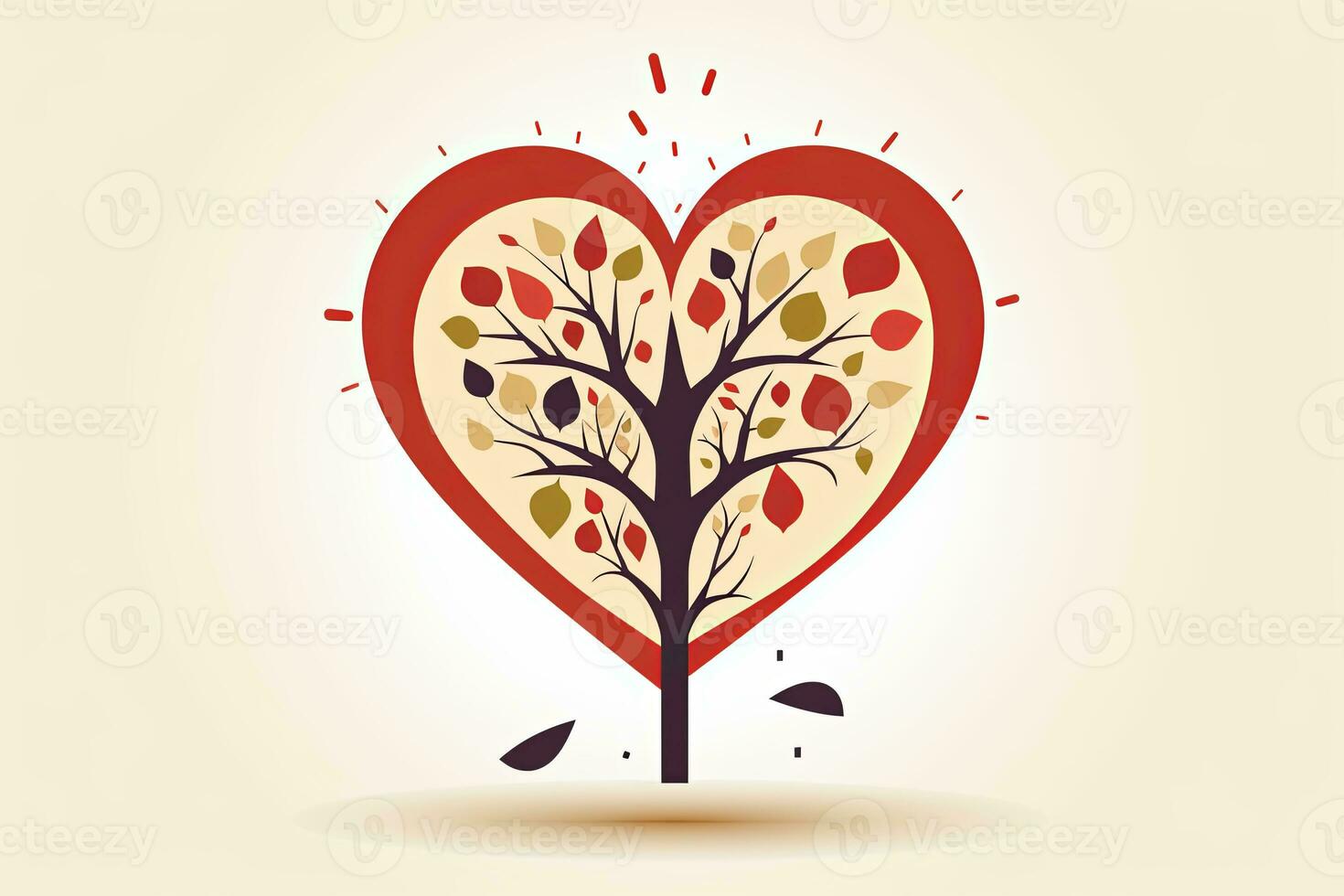 Diverse and Unique Minimalist Sleek and Defined Heart Design Graphic generative AI photo