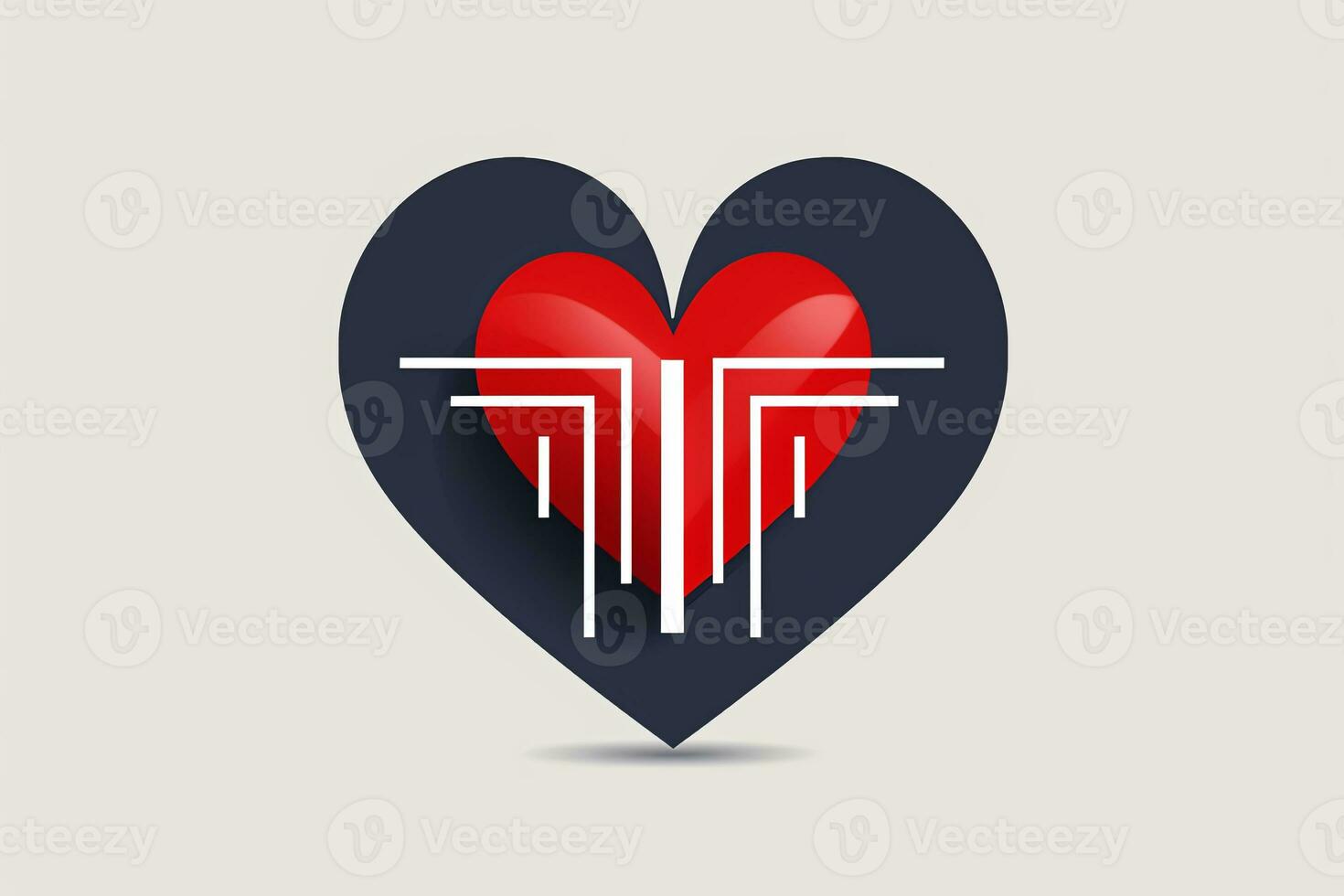 Diverse and Unique Minimalist Sleek and Defined Heart Design Graphic generative AI photo