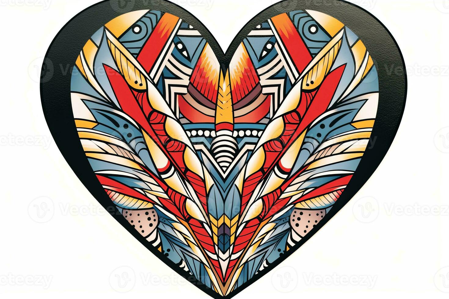 Diverse and Unique Minimalist Sleek and Defined Heart Design Graphic generative AI photo