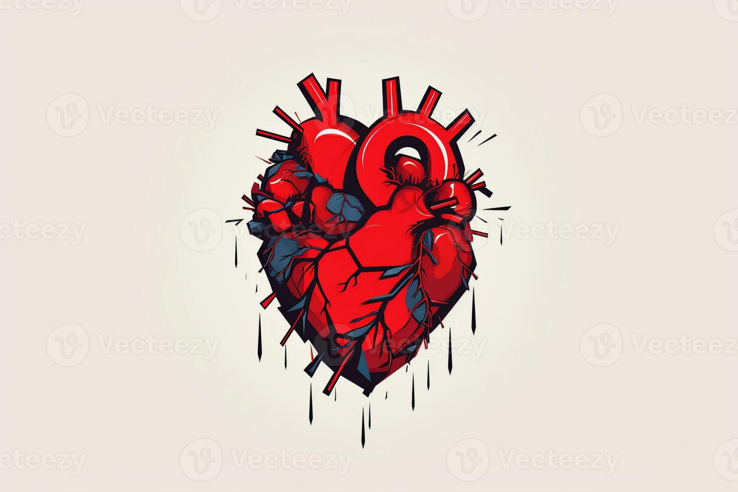 Diverse and Unique Minimalist Sleek and Defined Heart Design Graphic generative AI photo