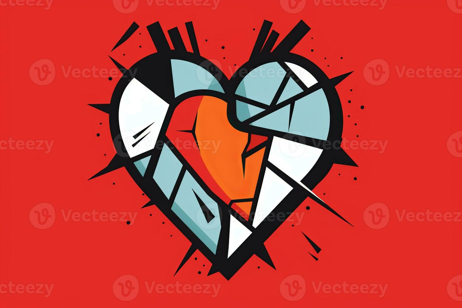 Diverse and Unique Minimalist Sleek and Defined Heart Design Graphic generative AI photo