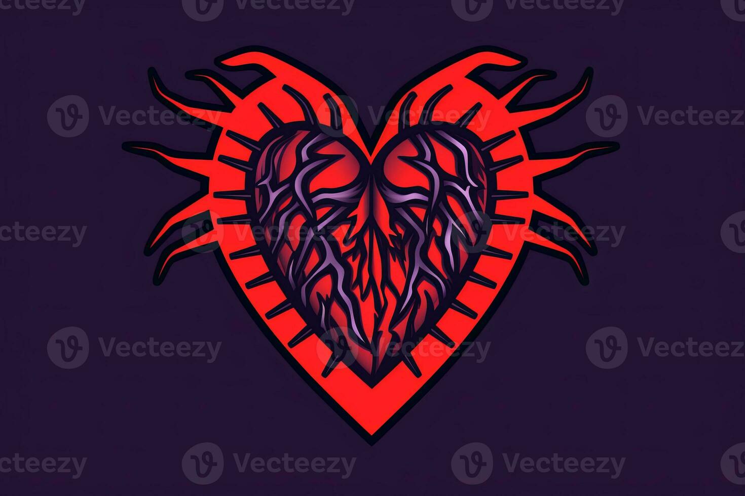 Diverse and Unique Minimalist Sleek and Defined Heart Design Graphic generative AI photo