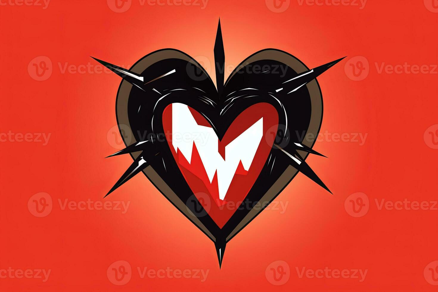 Diverse and Unique Minimalist Sleek and Defined Heart Design Graphic generative AI photo