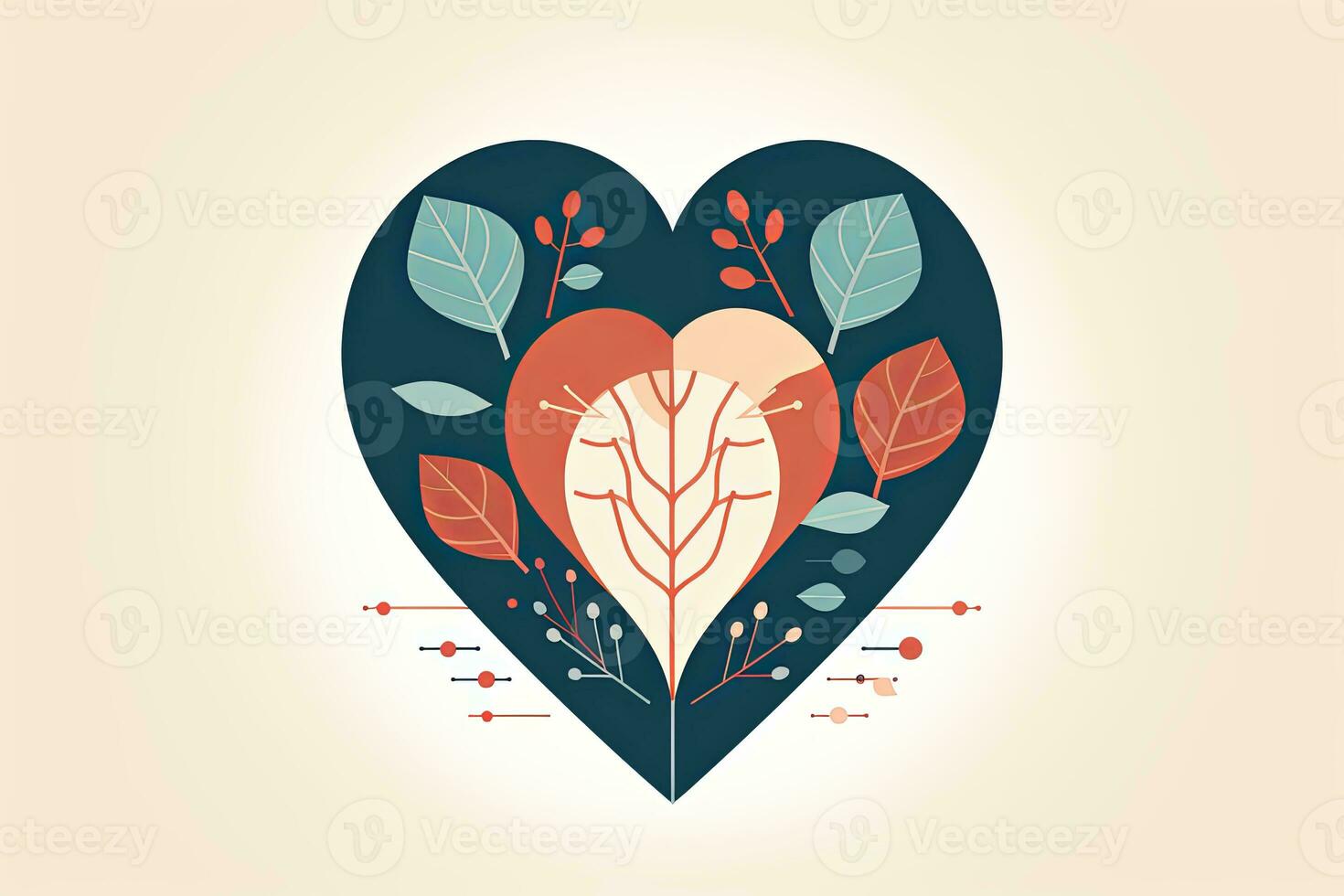 Diverse and Unique Minimalist Sleek and Defined Heart Design Graphic generative AI photo