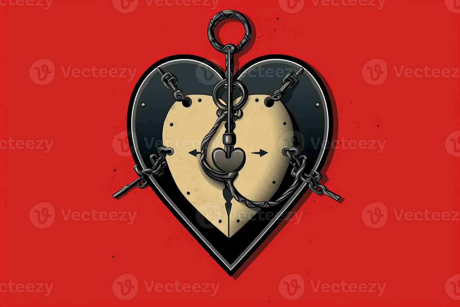 Diverse and Unique Minimalist Sleek and Defined Heart Design Graphic generative AI photo
