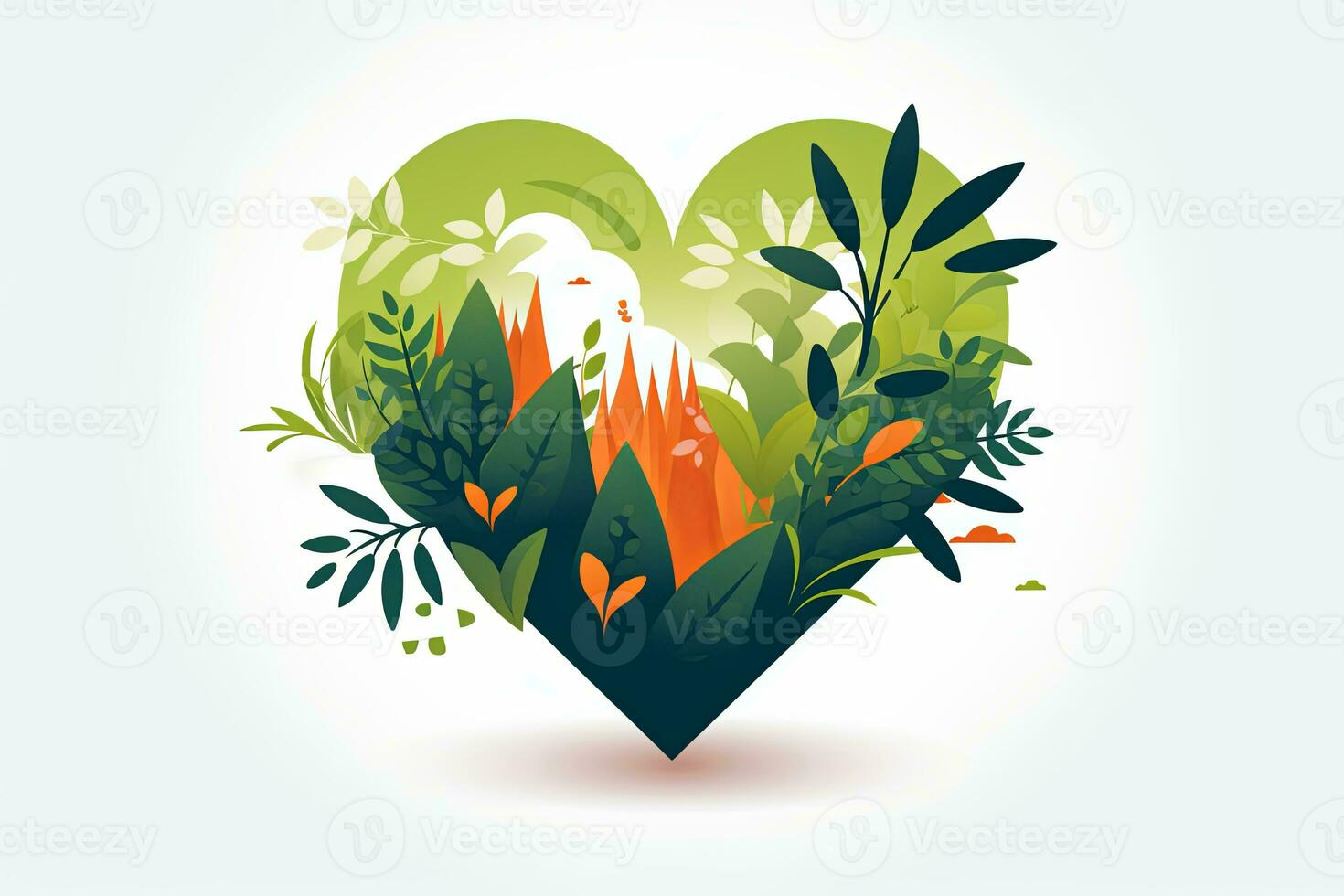 Diverse and Unique Minimalist Sleek and Defined Heart Design Graphic generative AI photo