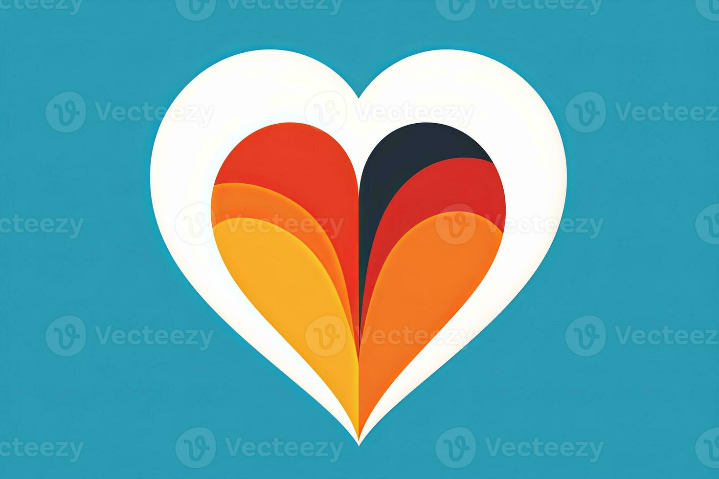 Diverse and Unique Minimalist Sleek and Defined Heart Design Graphic generative AI photo