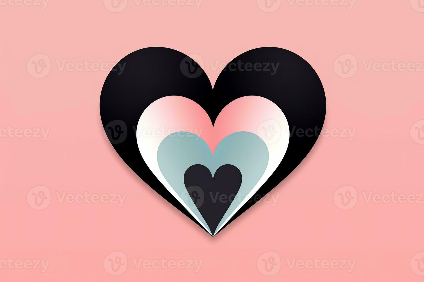 Diverse and Unique Minimalist Sleek and Defined Heart Design Graphic generative AI photo