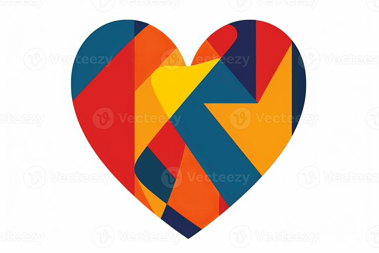Diverse and Unique Minimalist Sleek and Defined Heart Design Graphic generative AI photo