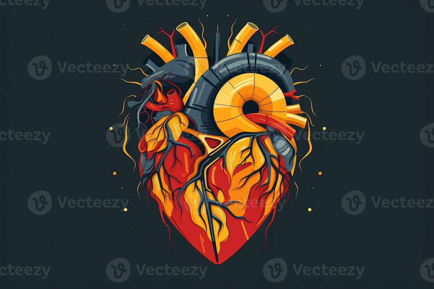 Diverse and Unique Minimalist Sleek and Defined Heart Design Graphic generative AI photo