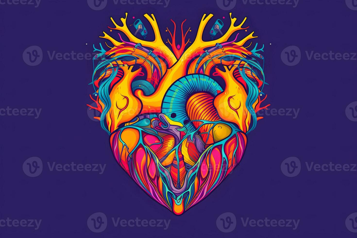 Diverse and Unique Minimalist Sleek and Defined Heart Design Graphic generative AI photo