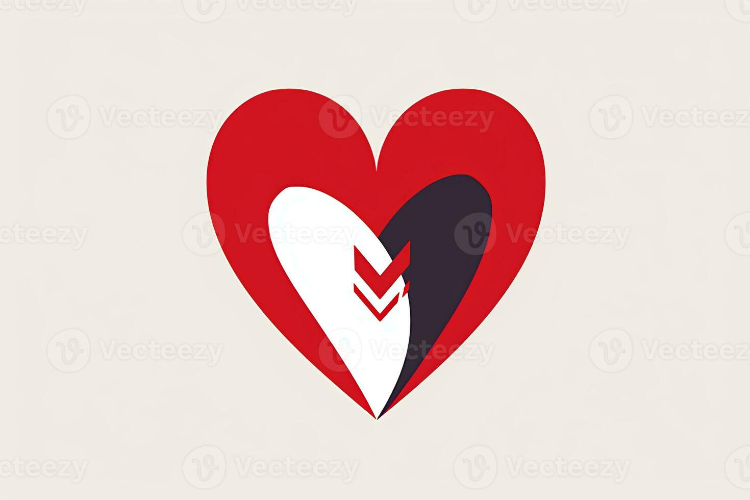 Diverse and Unique Minimalist Sleek and Defined Heart Design Graphic generative AI photo