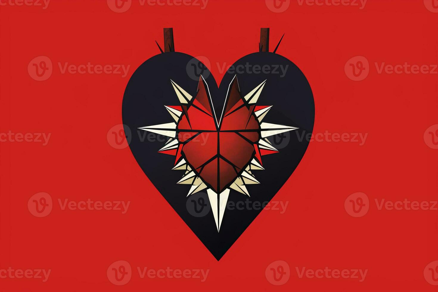Diverse and Unique Minimalist Sleek and Defined Heart Design Graphic generative AI photo