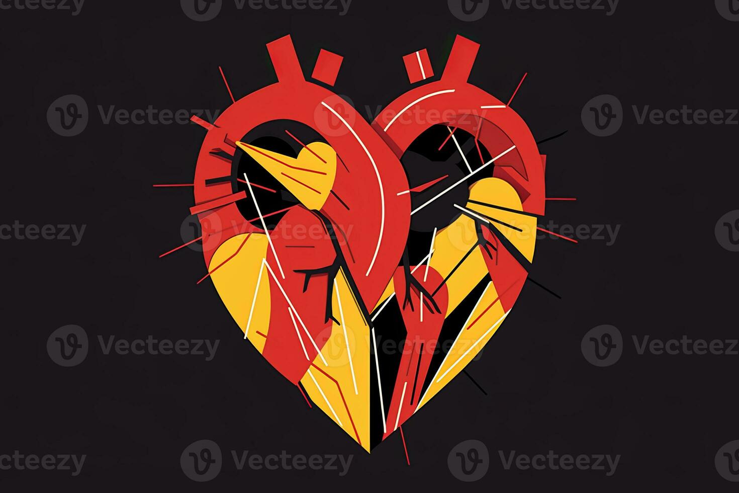 Diverse and Unique Minimalist Sleek and Defined Heart Design Graphic generative AI photo