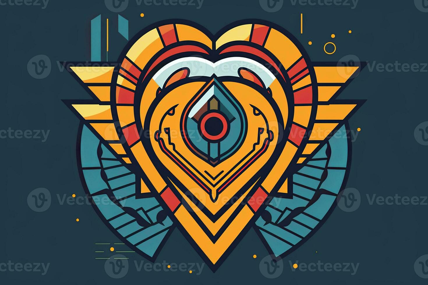 Diverse and Unique Minimalist Sleek and Defined Heart Design Graphic generative AI photo