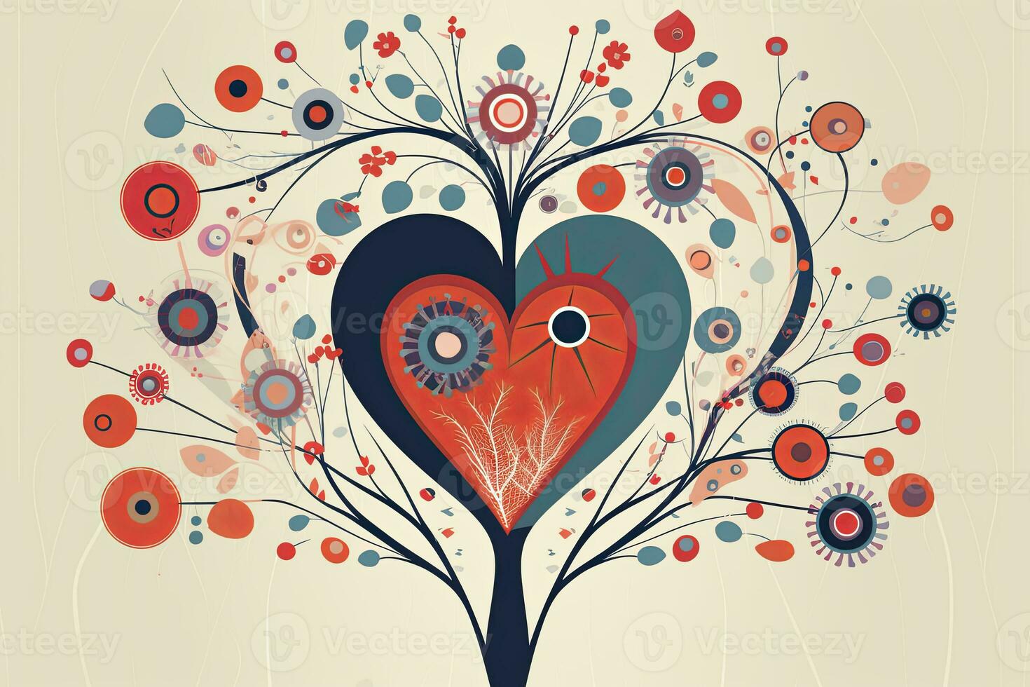 Diverse and Unique Minimalist Sleek and Defined Heart Design Graphic generative AI photo