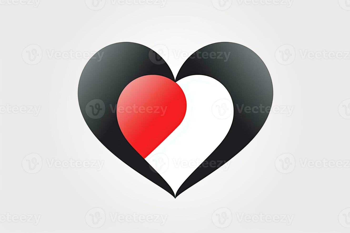 Diverse and Unique Minimalist Sleek and Defined Heart Design Graphic generative AI photo