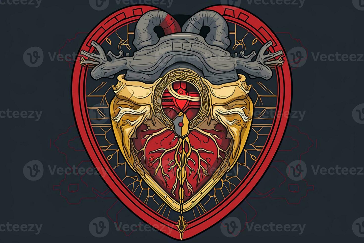 Diverse and Unique Minimalist Sleek and Defined Heart Design Graphic generative AI photo