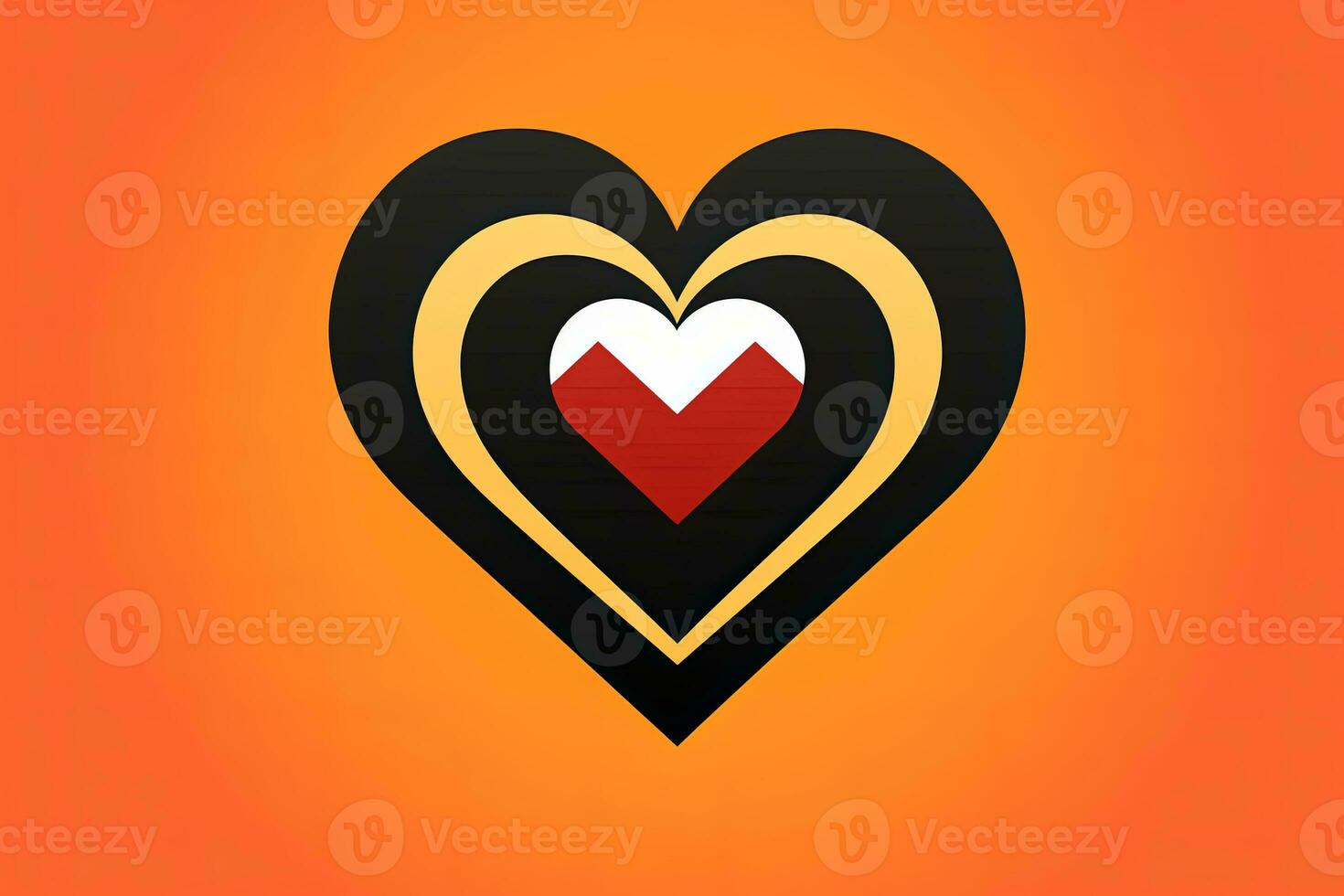 Diverse and Unique Minimalist Sleek and Defined Heart Design Graphic generative AI photo