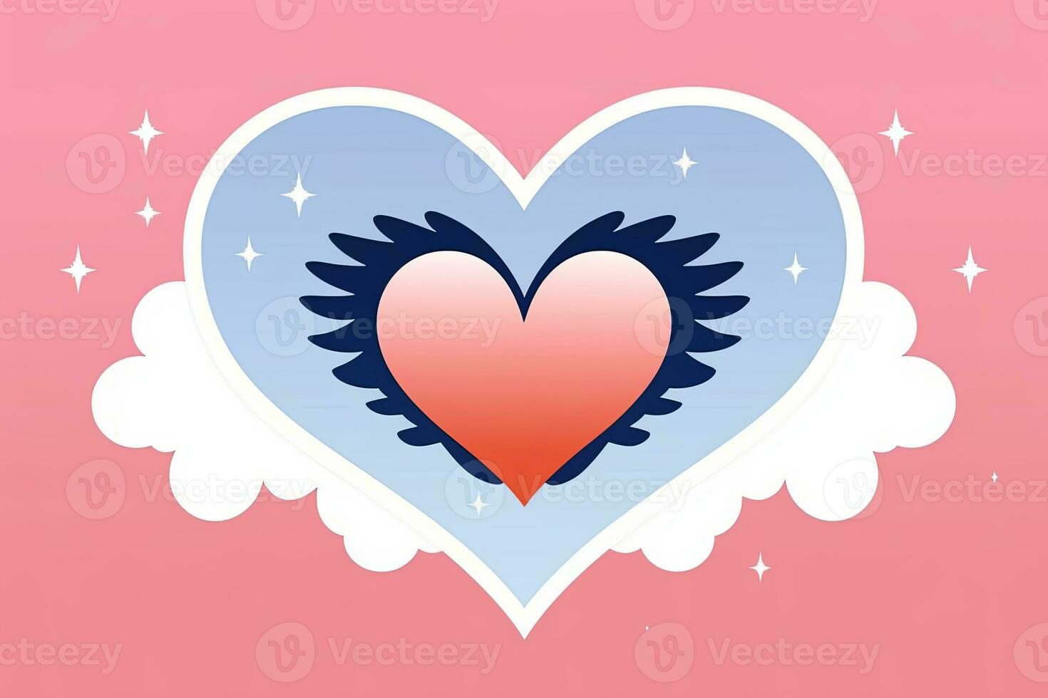 Diverse and Unique Minimalist Sleek and Defined Heart Design Graphic generative AI photo