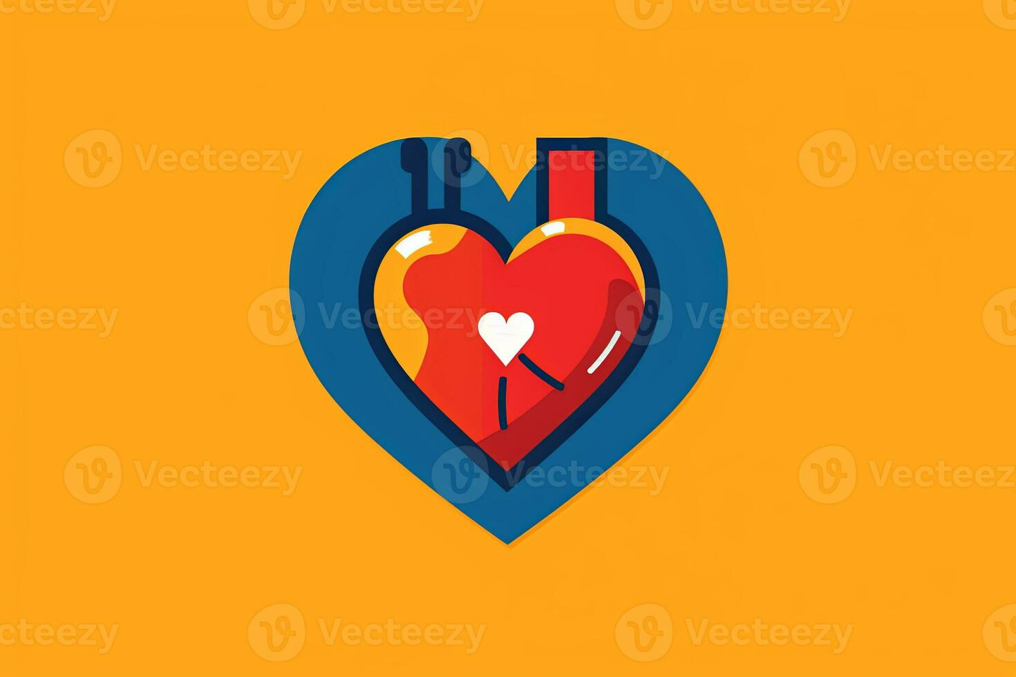 Diverse and Unique Minimalist Sleek and Defined Heart Design Graphic generative AI photo